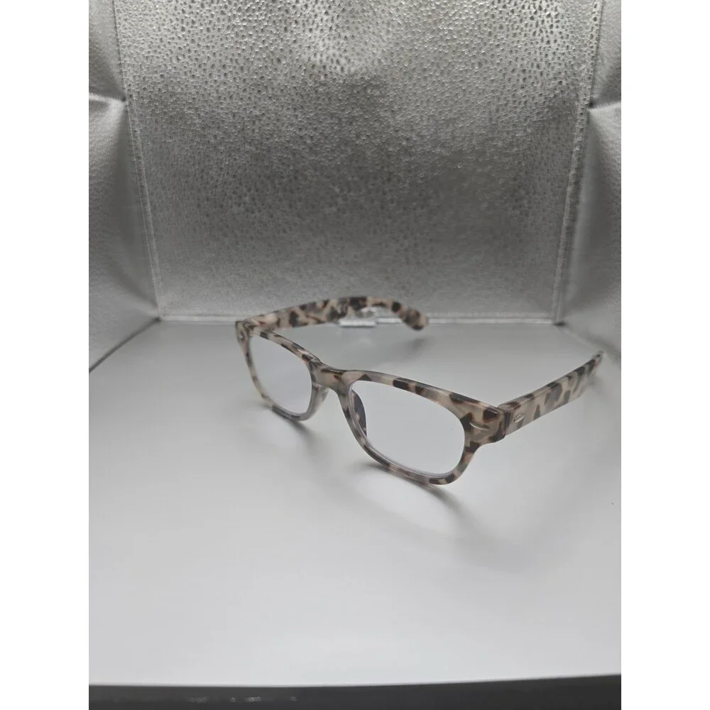 Peepers Grey Tortoise Blue Light Block Reading Glasses 2600 Clark +2.50 Academia